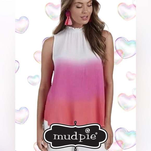 💗Mud Pie Weston Pink Ombre Dip Dye Swing Tank for Women - Size Small, NWT - Picture 1 of 11